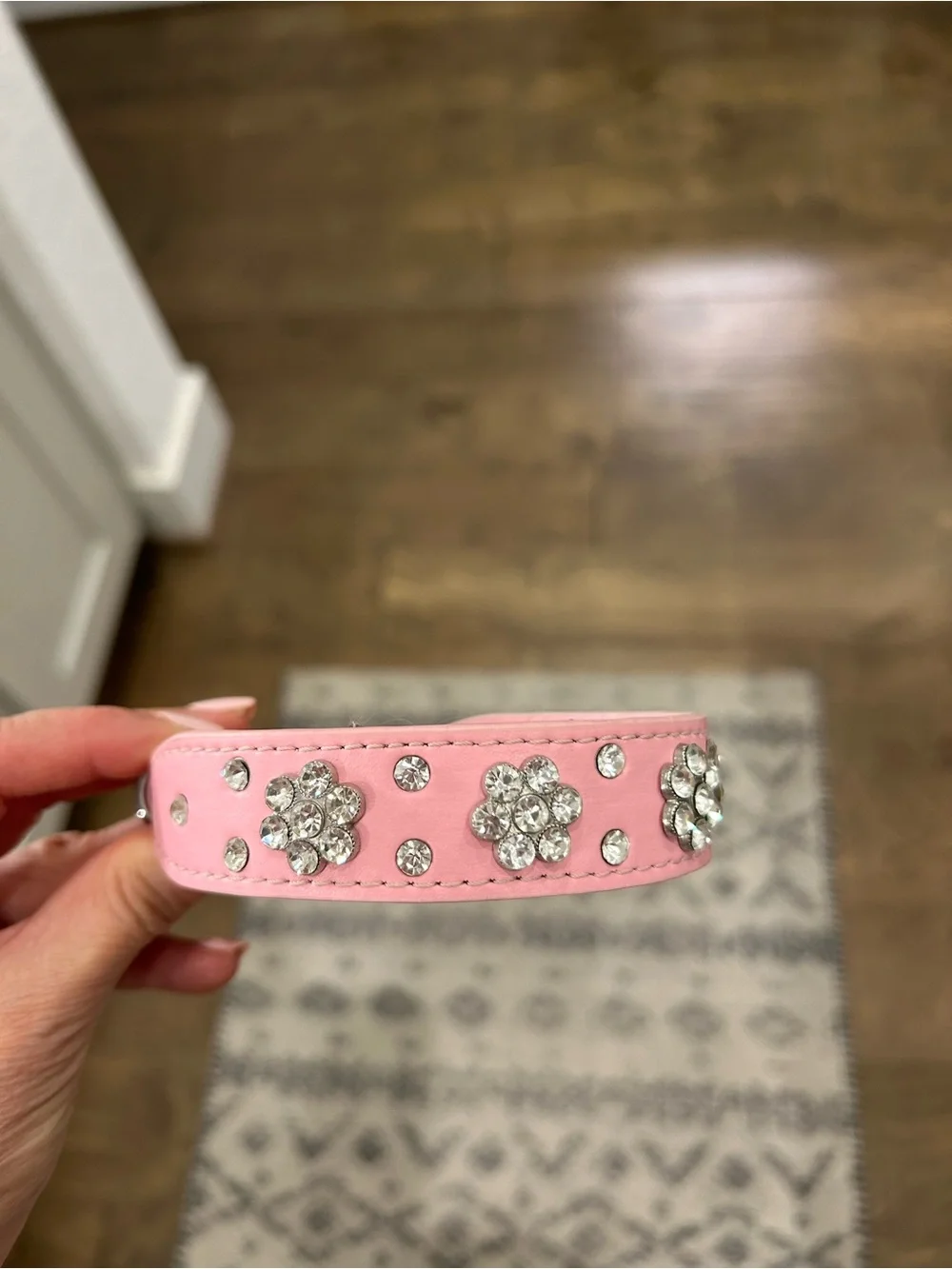 Pink Jeweled Flower Collar 💗